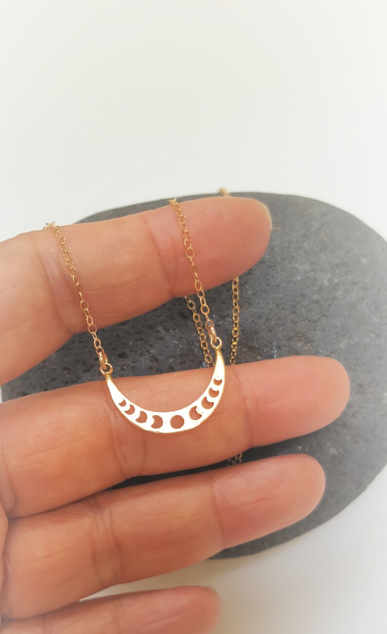 Eclipse Necklaces Simple Moon Necklace Crescent Moon New Etsy