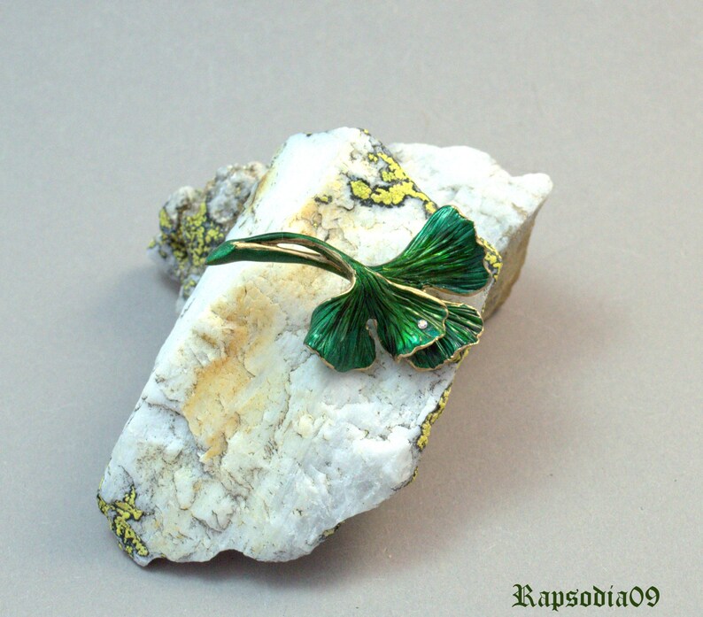 swarovski ginkgo brooch