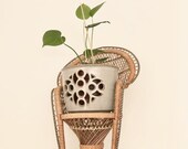 Vintage peacock chair planter wicker planter plant stand 1970 s bohemian decor