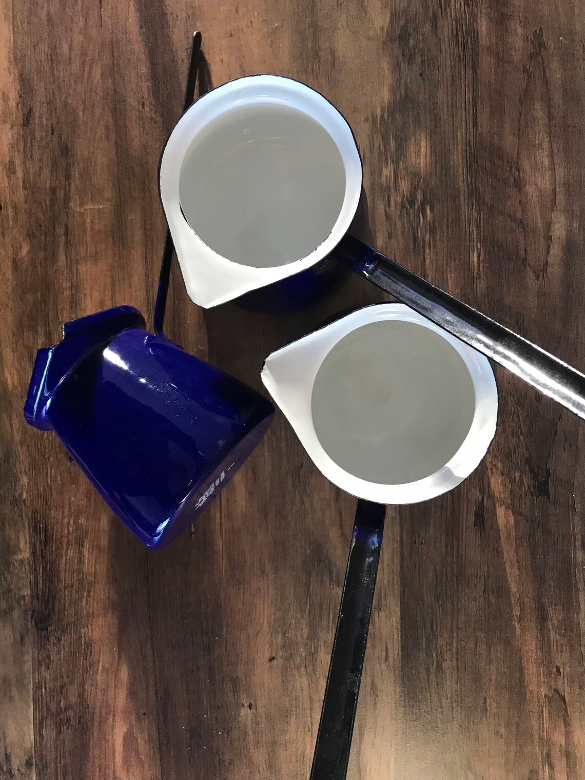 Vintage Enamel Pan Set Coffee Pots Ladles Dippers Etsy