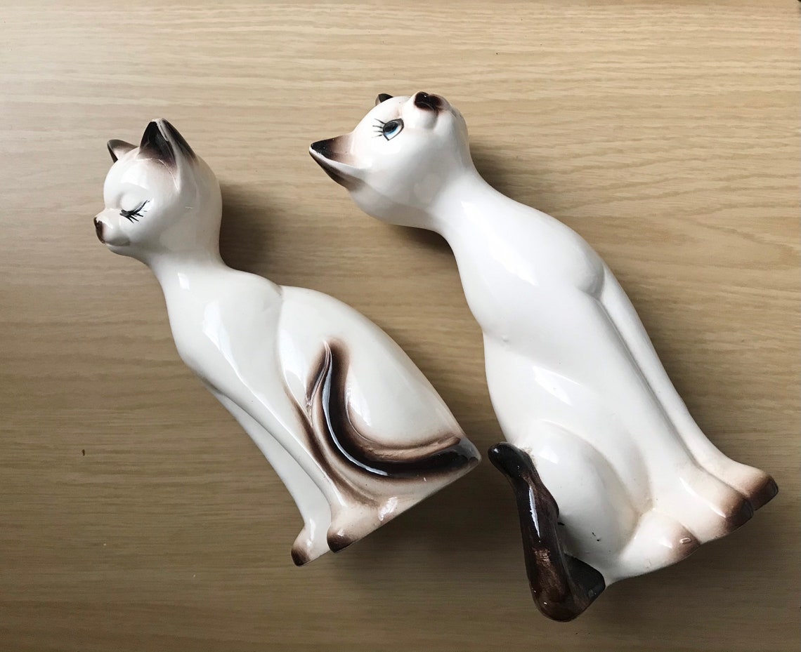 Vintage 1960 Kitsch Gatos Decoración de estante Etsy