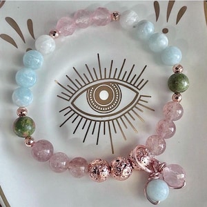 Fertility IVF Affirmation Bracelet, Gemstone Positive Energy, Gift for Her