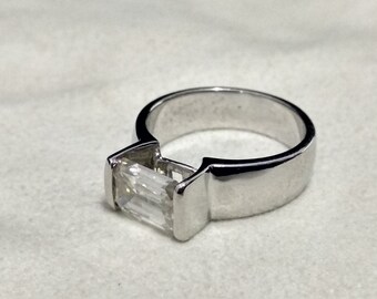 5.26 Ct Pear Cut Near White Moissanite Engagement Ring 925 Sterling Silver