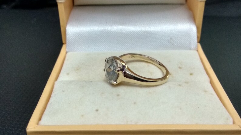 2.07 Ct Round Rose Cut Colorless Moissanite Engagement Wedding Ring 10K Yellow Gold