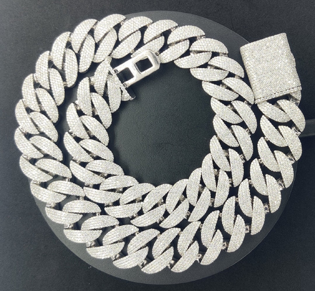 24MM Moissanite Diamond Cuban Link Chain/iced Out Chunky Heavy Etsy