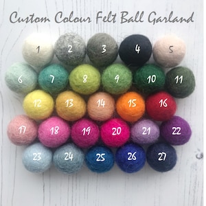 Custom Made Felt Ball Garland/nursery garland/customised baby room decor/handmade garlands/multi-colour felt ball decorations image 1