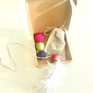 Felt ball catnip gift for kittens, kitty felt ball toy, kitten toy, catnip toys, cat play balls, kitten play, catnip kitty gift, kitty play image 3