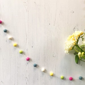 Custom Made Felt Ball Garland/nursery garland/customised baby room decor/handmade garlands/multi-colour felt ball decorations image 2