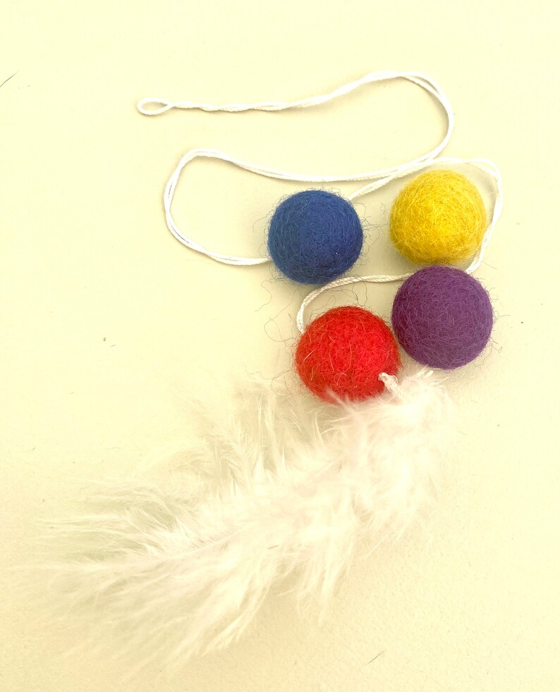 Felt ball catnip gift for kittens, kitty felt ball toy, kitten toy, catnip toys, cat play balls, kitten play, catnip kitty gift, kitty play image 5