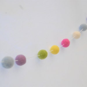 Custom Made Felt Ball Garland/nursery garland/customised baby room decor/handmade garlands/multi-colour felt ball decorations image 9