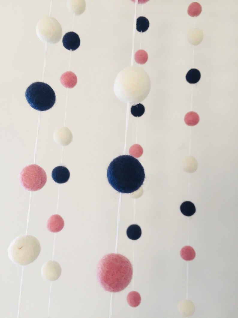 Fully Customisable Felt Ball Mobile//nursery mobile, multicoloured mobile, baby shower gift , crib mobile, unisex baby mobile, nursery decor image 8