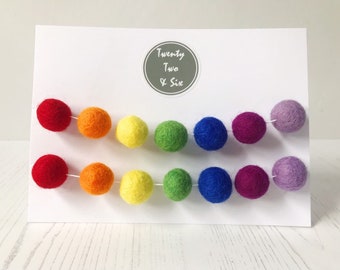 Rainbow Felt Ball nursery garland,  rainbow nursery, gay pride rainbow, LGBTQIA rainbow, baby shower gift,  nursery decor