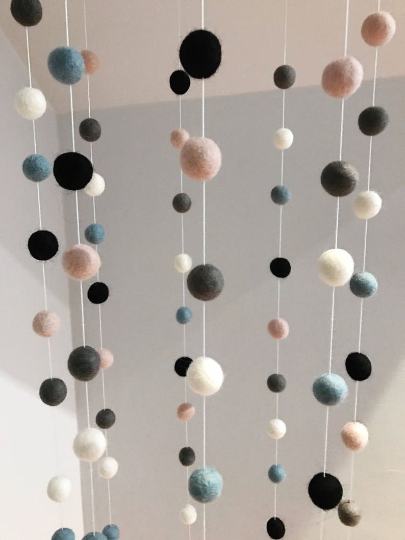 Neutral Felt Ball Cot Mobile /crib Mobile/baby Mobile/handmade Etsy UK
