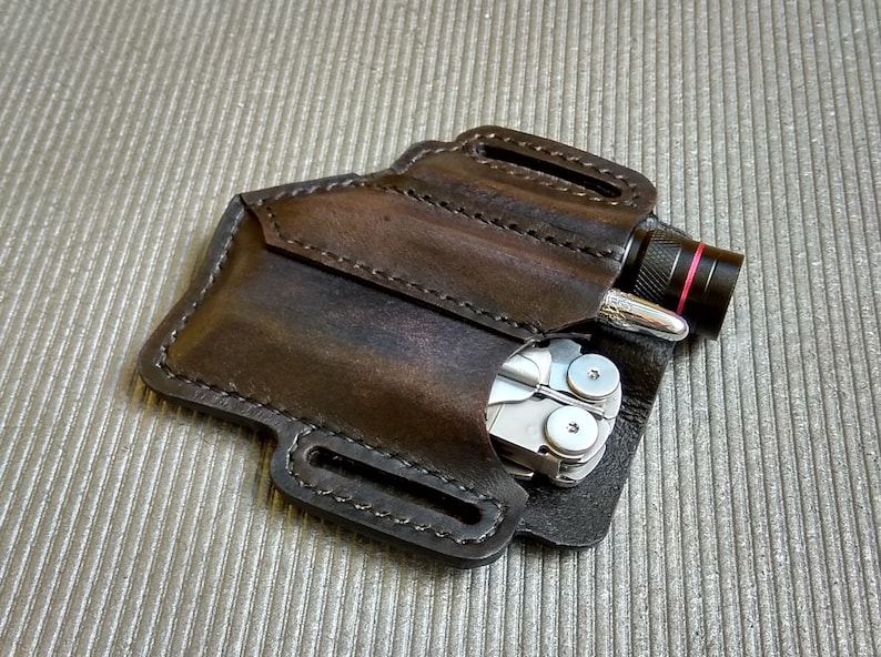 EDC leather belt pouch 2. Pouch for Leatherman multitool Etsy
