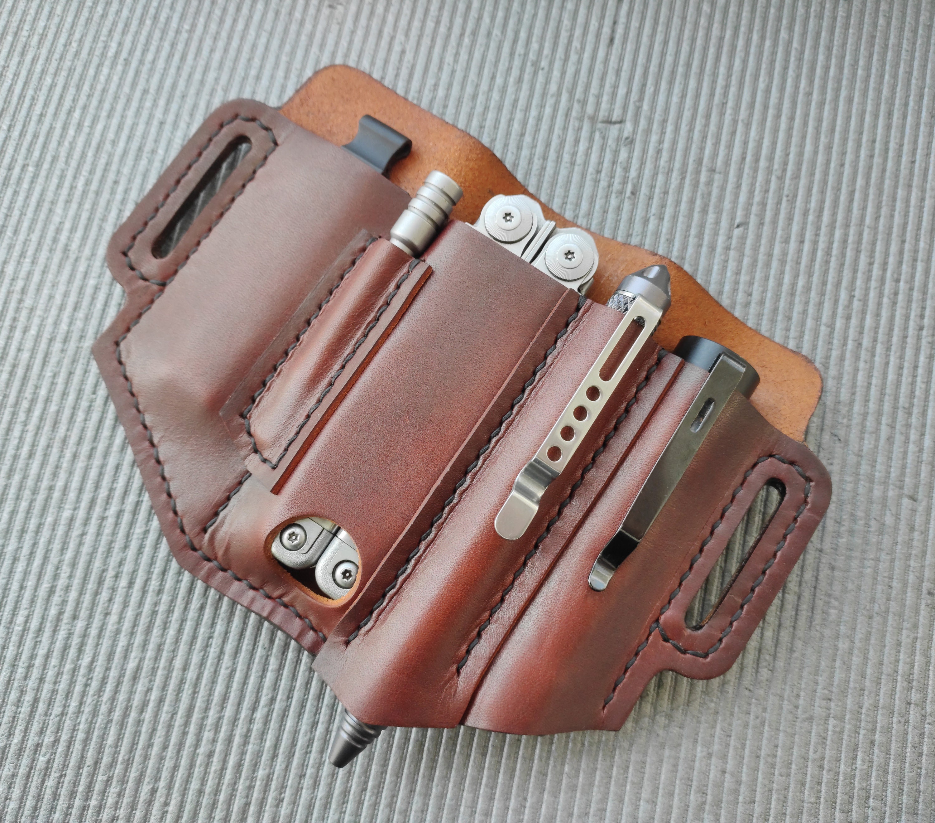 EDC Leather Belt Organizer Large. Pouch for Multitool Pocket Etsy