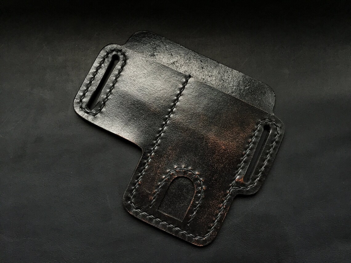 Leather Belt Pouch for Edc Multitool and Flashlight Etsy