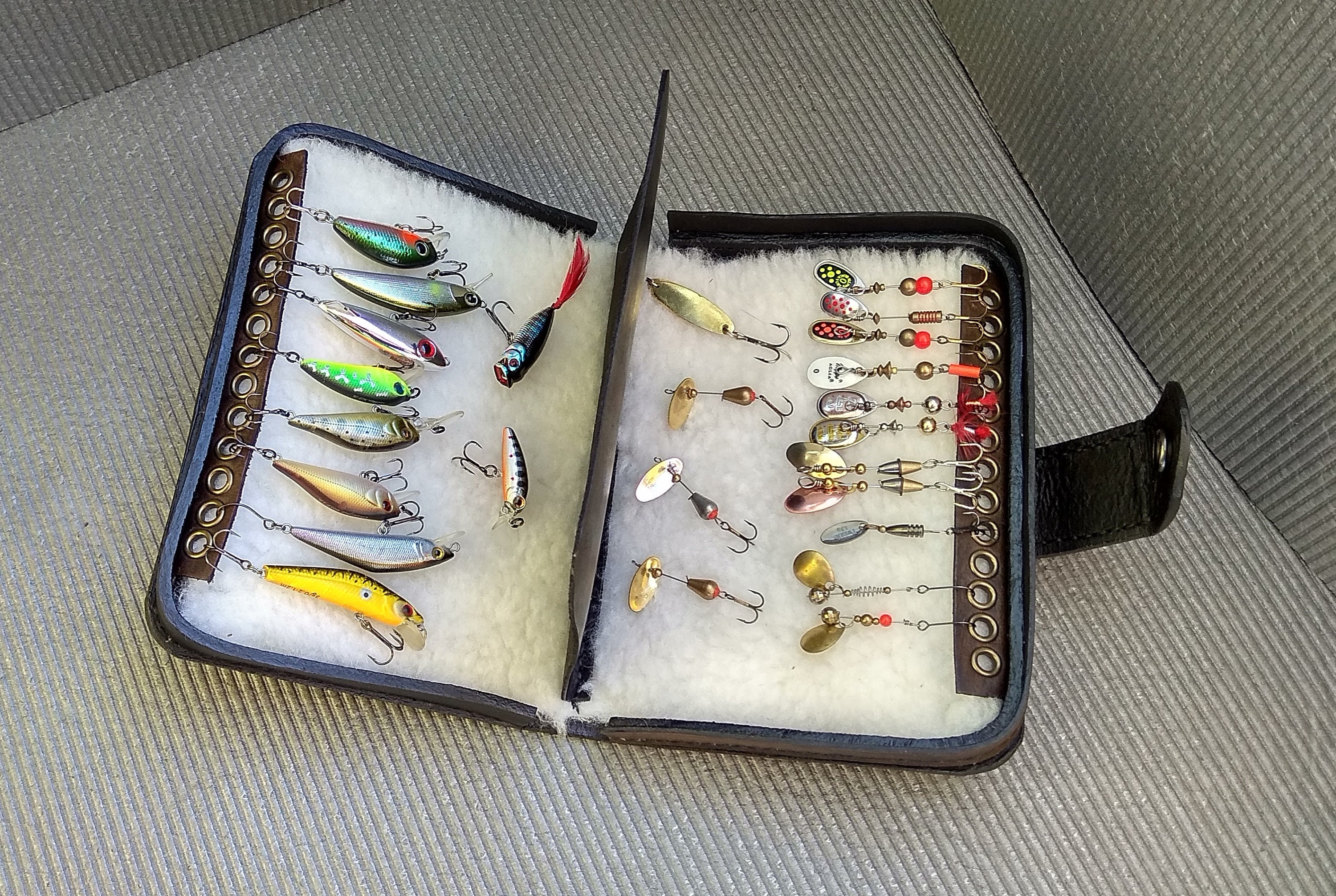 Lure Box. Lure Wallet. Fishing Bait Box. With button. Etsy