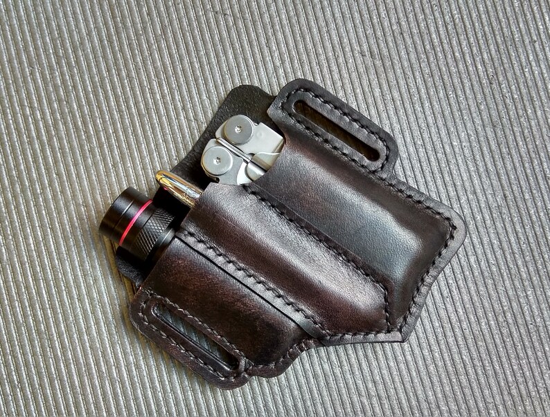 EDC leather belt pouch 2. Pouch for Leatherman multitool Etsy