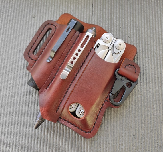 EDC Leather Belt Pouch With Keychain. Pouch for Leatherman Multitool Flashlight Pen. Leather Sheath. Multitool Sheath. Etsy Canada