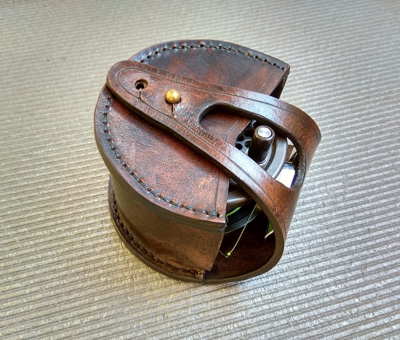 Personalized Leather Fly Fishing Reel Case Etsy