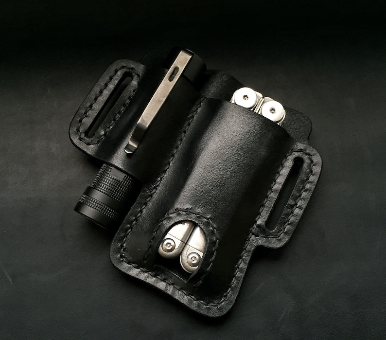 EDC leather belt pouch 4. Pouch for Leatherman multitool Etsy