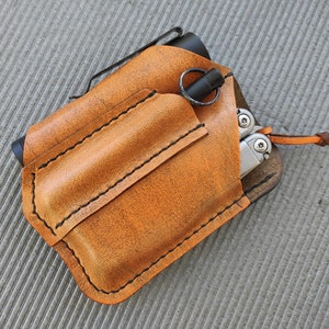 Marsupio in pelle per cintura per multiutensile Leatherman e torcia elettrica EDC