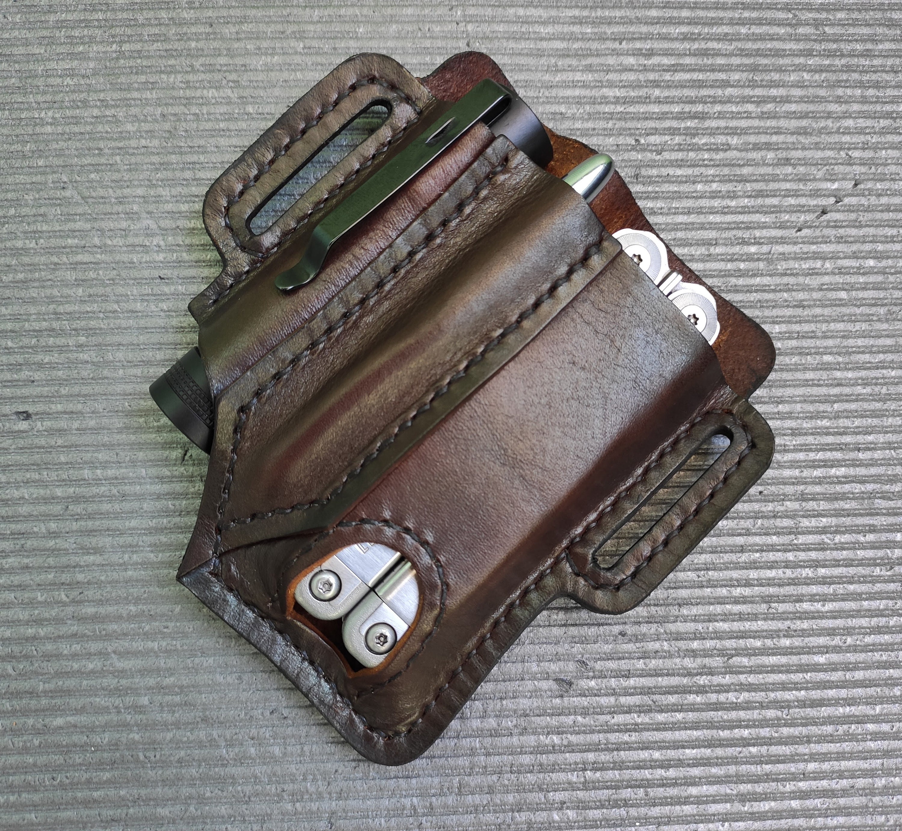 Leather belt case for multitool edc Leatherman handmade