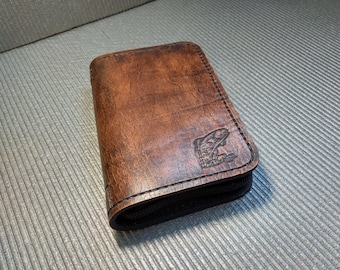 Leather organizer for fishing and flies