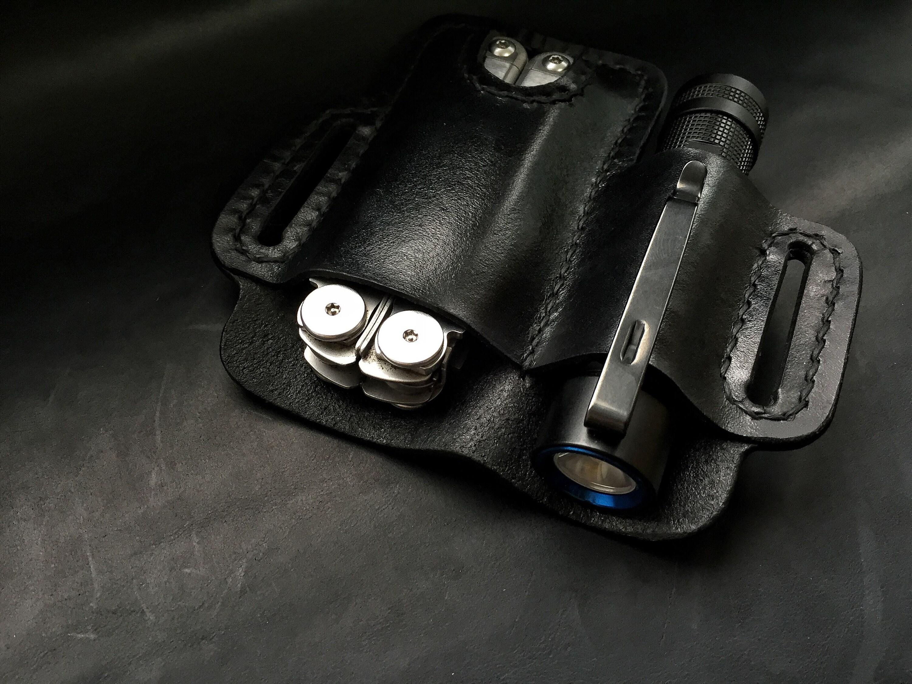 EDC leather belt pouch 4. Pouch for Leatherman multitool Etsy