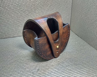 Ledertasche für Angelrolle handgefertigt