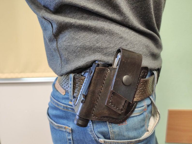 Pouch for Leatherman multitool Flashlight. Leather sheath. Etsy