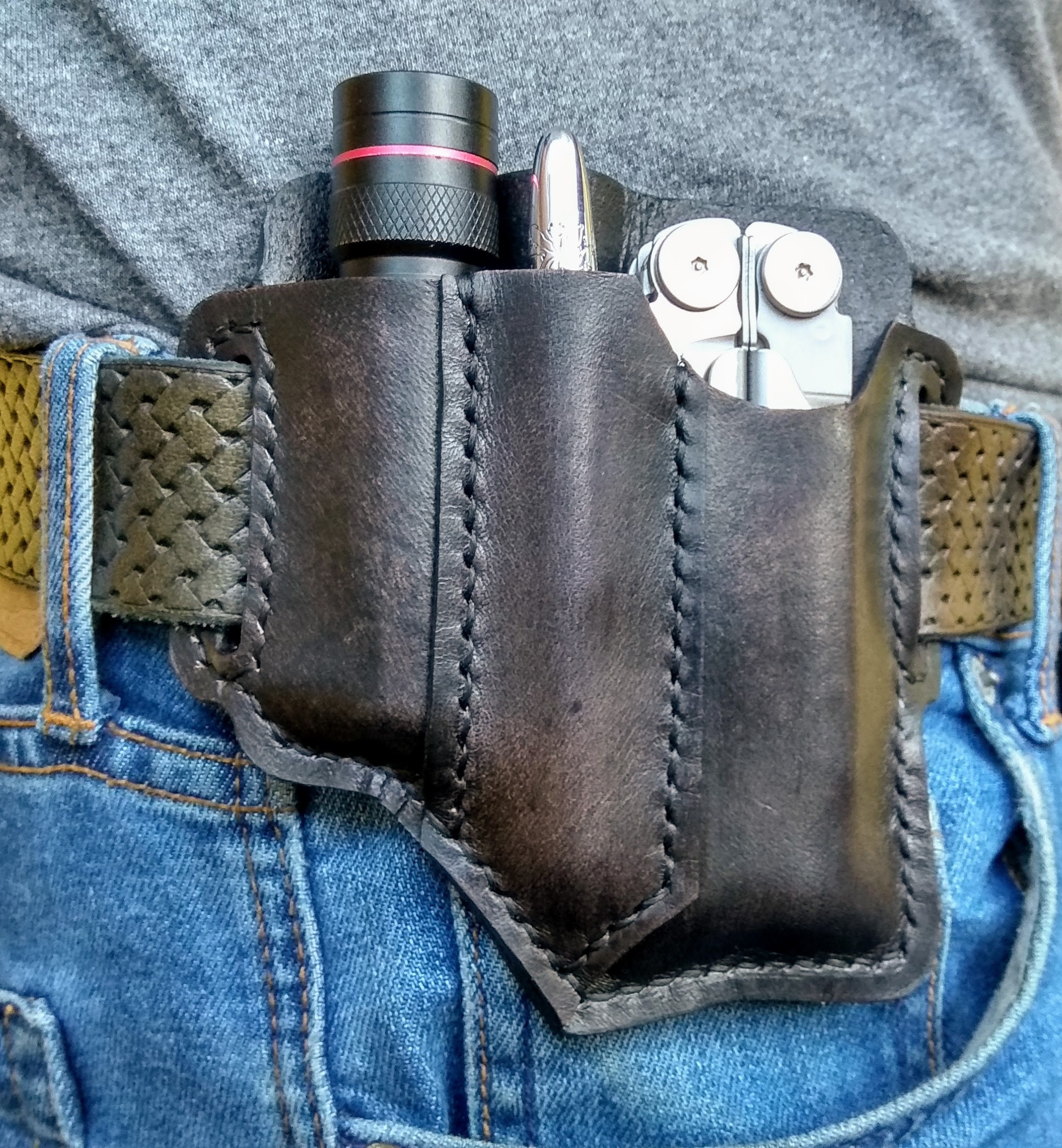 EDC leather belt pouch 2. Pouch for Leatherman multitool Etsy