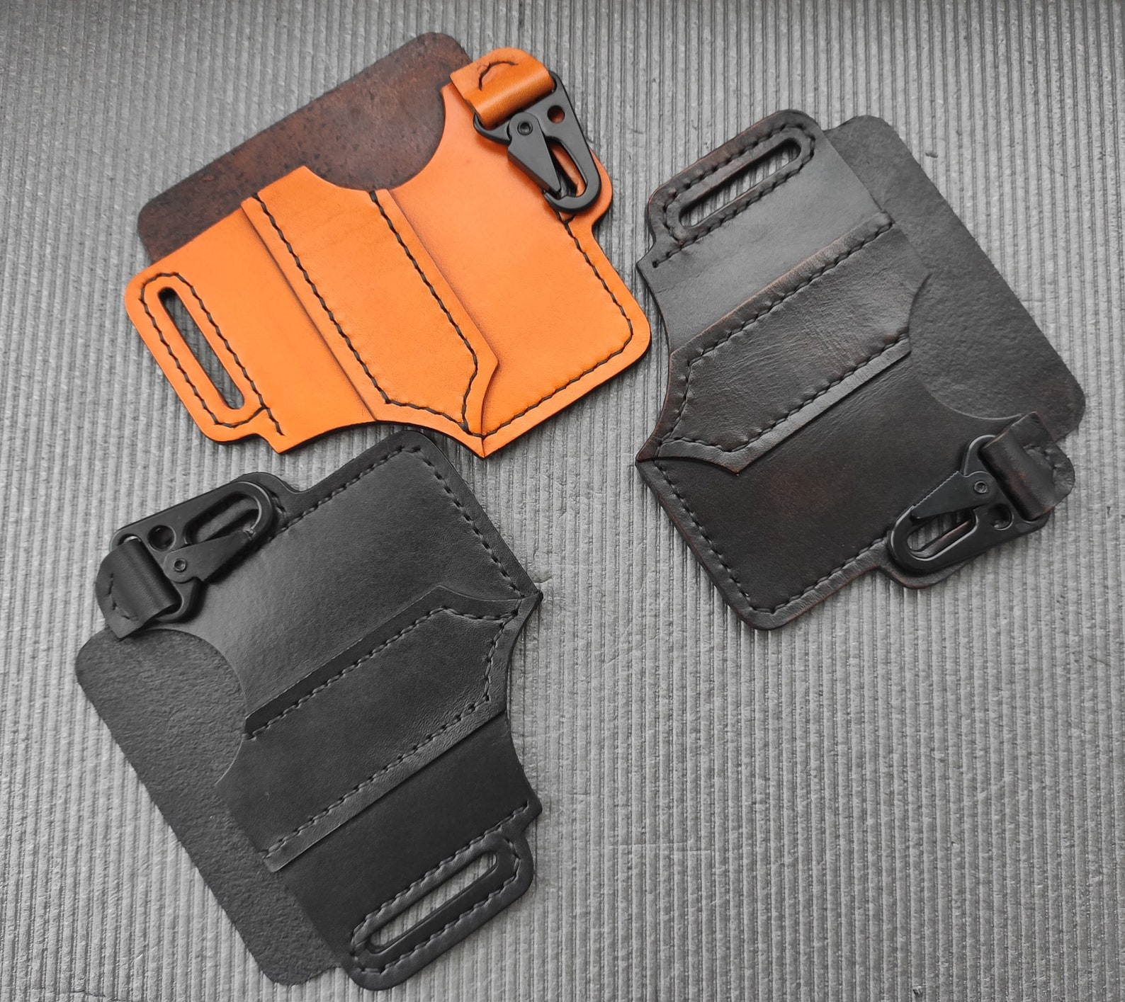 EDC leather belt pouch with keyholder. Pouch for Leatherman Etsy