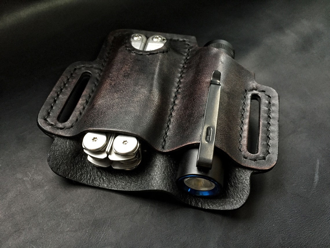 EDC leather belt pouch 5. Pouch for Leatherman multitool Etsy