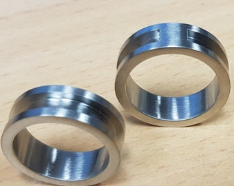 Anillo en blanco Pelo de caballo Anillo de pelo de caballo en blanco Acero inoxidable con túnel
