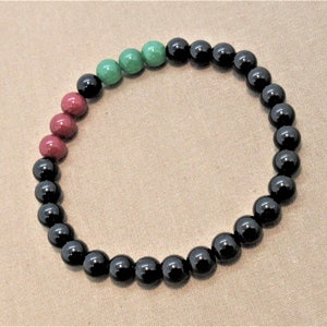 Red Jade | Black Onyx | Green Jade | Dainty 6mm Stretch Bracelet | Fast Shipping