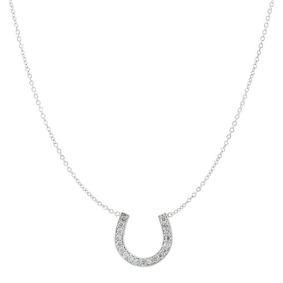 14k Gold Diamond horseshoe Necklace 