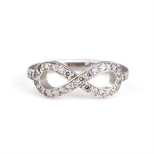 14k white gold diamond &quot;infinity&quot; ring