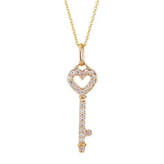 14k Gold Diamond heart Key Pendant Etsy Singapore