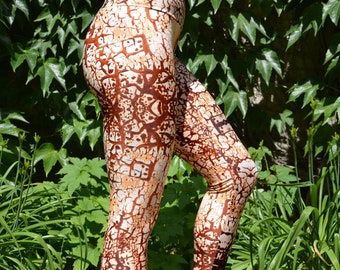 Leggings - Yoga pants - unique print - "Rusty"