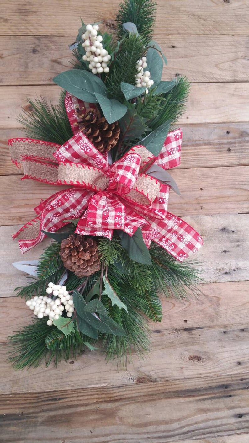 Winter Table Swag Christmas Table Centerpieces Rustic Etsy