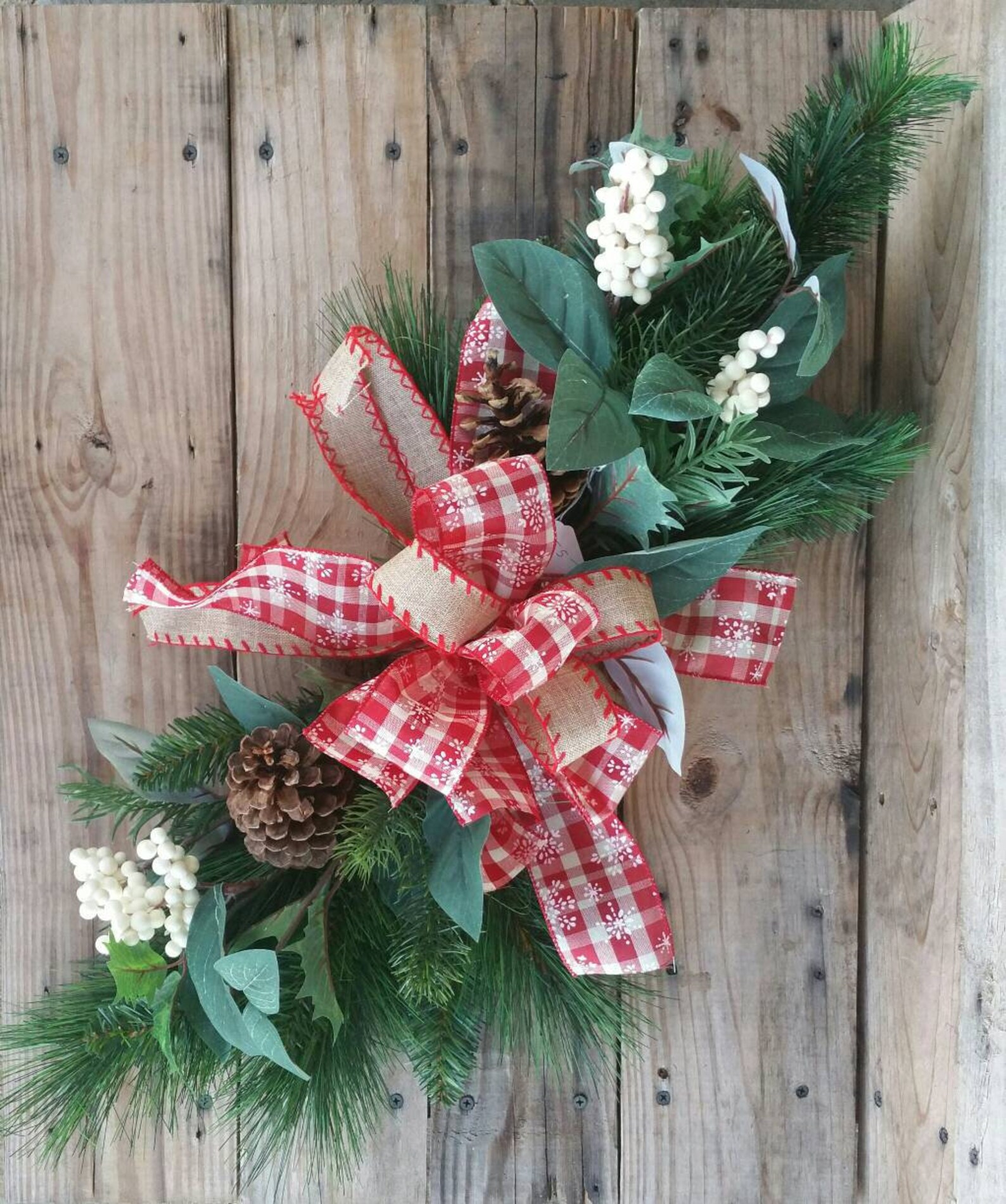 Winter Table Swag Christmas Table Centerpieces Rustic Etsy