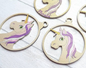 Unicorn Bauble, Unicorn Christmas, Magical Christmas, Personalised Bauble, Unicorn, Unicorn gift, Unique Bedroom Decor