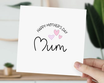 Mothers Day Hearts Card, Personalised Mum Gift, Best Mummy Gift, Birthday Gift, Mother's Day Gift, From Daughter Son