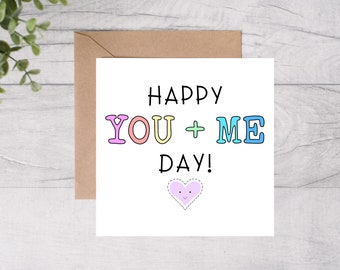 Carte de jour Happy You And Me - carte d'amour drôle, carte d'anniversaire de petite amie de petit ami de mari, femme