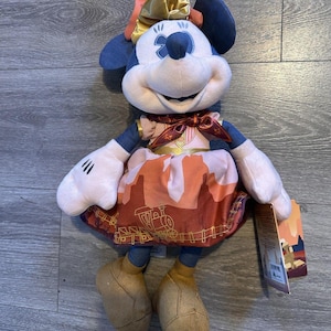 Disney Minnie Mouse Plush Doll Western Desert Train Dress Toy New Tag Multicolor image 1