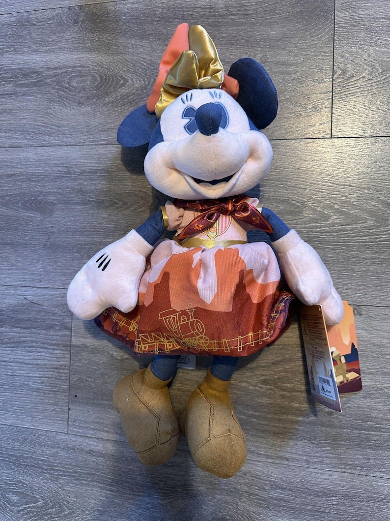 Disney Minnie Mouse Plush Doll Western Desert Train Dress Toy New Tag Multicolor image 1