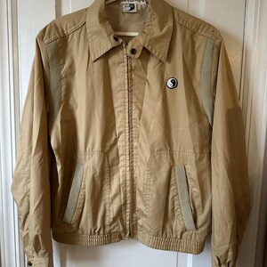 Giacca vintage Town & Country Surf Designs da uomo, taglia M, beige, con motivo Yin Yang Surf