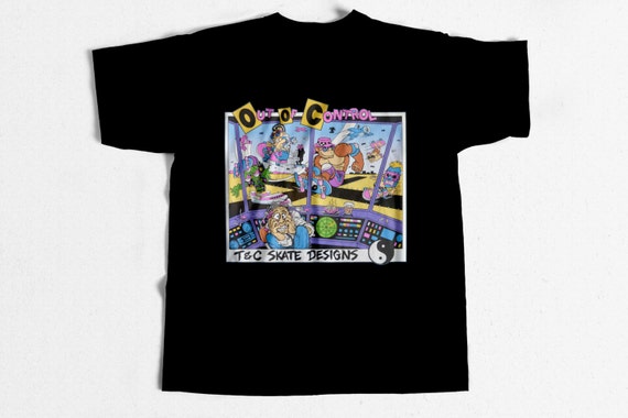 Vintage Skate T-shirt T & C Out of Control 80s - Etsy
