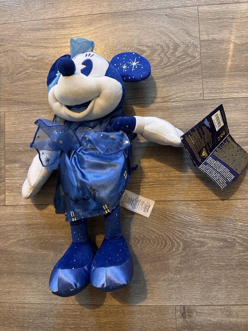 Disney Minnie Mouse Blue Starry Dress Plush Doll Stuffed Toy With Tag NWT image 1